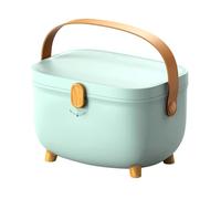 Boîte de stockage de médecine ovale Ménage double couche grande capacité Boîte d'organisateur de médecine multi-comparts pour le dortoir de la maison 11,02 x 7,87 x 7,09 pouces (Vert clair)