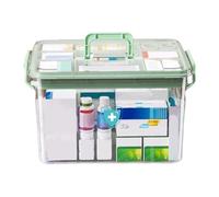 Boîte de stockage de médicaments, PP Medium 31.8x23.2x18.8cm | Boîte de premiers soins avec fermeture de l'incapacité latérale, utilisation des ménages, stockage portable, organisateur médical, grande