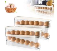 Boîte de stockage d'œufs for réfrigérateur, distributeur automatique d'œufs à rouler, support à œufs automatique, distributeur automatique d'œufs à rouler peu encombrant, boîte de stockage d'œufs de g