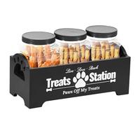 Boîte De Stockage Pour Nourriture De Chien,3 Pièces Boîte De Stockage Avec Organisateur,Bocal À Friandises Pour Chien Et Conteneur Pour Animaux | Pour Chat Animal Oiseau Maison Appartement Intérieur C