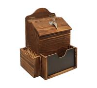 Boîte De Suggestion, Avec Conception Verrouillable En Bois, 27x20.5x15cm, Porte-dons En Bois Rustique, Urne Sécurisée, Style Élégant, Pour Stocker De Petites Notes Ou Lettres À La Maison