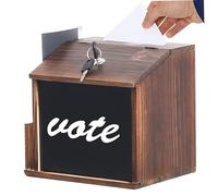 Boîte de suggestion avec machine à sous et verrouillage Boîte de dons en bois mur vote vintage moulé avec prière pour les événements scolaires bureau.