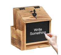 Boîte de Suggestion en Bois - Organisateur de Dons verrouillables 23x20x17cm, conteneur de Goutte de Pointe sécurisé, de Collecte de bulletins de Vote | Boîte de Collecte de Fonds Murale Durable