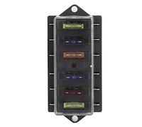 Boîte de support de fusible à lame à 6 voies, accessoire universel de camion de voiture, couvercle Transparent, installation facile, matériau métallique ABS 12 36V 90x53x42mm