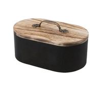 Boîte De Support De Tampon - Rangement De Salle De Bain en Bois avec Couvercle | Organisateur Décoratif pour Les Tampons en Coton Aiguilles De Cheveux Cosmetics Medicine, Puits De Casier Compact