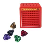Boîte de support imprimée 3D avec 5 médiators de guitare, étui de médiator style haut-parleur amplificateur, accessoires de guitare électrique, cadeaux pour les joueurs et les amateurs de musique