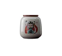 Boîte de Thé Boîte à thé Lucky Fortune Zhong Kui en céramique scellée, Petit Emballage de thé Pu'er Rouge et Vert, boîte Portable Conteneur de Stockage