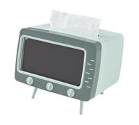 Boîte de Tissus - Boîte de Tissus téléphonique | Boîtes de tisus TV | Stand de téléphonie Mobile du Support en Papier rétro | Dispensateur en Papier en Forme de télévision Support de téléphone pour s