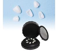 Boîte de Traitement de Placage de Prothèse Dentaire, Boîte de Placage Dentaire de Forme Ronde, Boîte de Rangement de Prothèse Dentaire Noire Réutilisable avec Tampon de Rechange