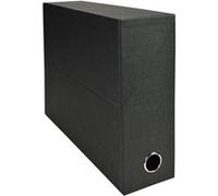 Exacompta - Réf. 89521E - 1 Boîte transfert en papier toilé - Dos 90 mm - Avec un œillet en métal - Pour format A4 - Dimensions 25,5 x 34 x 9 cm - Couleur noir - Livrée montée