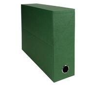 Exacompta Boîte transfert Réf. 89523E A4 papier toilé dos 90 mm œillet métal vert 25,5x34x9 cm