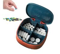 Boîte de transport avec quatre compartiments - Récipient pour médicaments de poche | Organiseur pour pilules de voyage, boîte pour tablettes pour un usage quotidien, mini récipient portable pour sac à