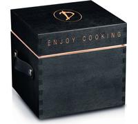 Boîte de transport DeWok pour set de cuisine de table jusqu'à 2 personnes - 21 x 21 x 21 cm - noir