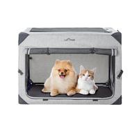 Boîte de transport pliable pour chiens et chats, respirant, robuste, pour voiture, sac de transport pour animaux de compagnie, anthracite, XL 95,5 x 67 x 67 cm