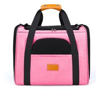 Boîte de transport portable ultra légère 2.0 pour chat (350 g) avec fente pour puce NFC, ventilation 3D et nanomatériau autonettoyant, certifié TÜV (rose)