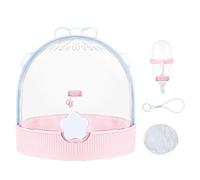 Boîte de transport pour petits animaux, chinchilla, porte-petits animaux, accessoires transparents avec gourde pour hérissons, furets, souris, chinchilla, camping, vacances, voyages | Pour l'extérieur