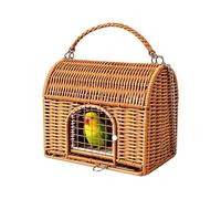 Boîte de transport pour reptiles - Avec poignée de transport et maison de couchage - Panier de transport en rotin lavable pour toutes les saisons - Pour lézard, gecko, araignée, tortue, serpent, lapin
