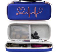 Boîte de transport rigide pour stéthoscope en polyuréthane et EVA pour environnements cliniques et EMS avec finition et intérieur adapté aux accessoires (bleu)