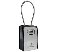 Boîte de verrouillage à clé portable et murale avec poignée de câble amovible étanche pour l'intérieur et l'extérieur Combinaison 4 chiffres avec code réinitialisable Boîte de verrouillage extérieure