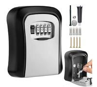 Boîte De Verrouillage des Touches Murales - Code Réinstable Safe, Stockage À 4 Chiffres | Accessoire De Jardin De Garage Extérieur Intérieur, Hidé