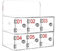 Boîte de verrouillage portable en acrylique pour téléphone portable avec clés - Armoire de rangement mobile à 6 portes pour bureau, salle de classe, salle de conférence sécurisée pour téléphone