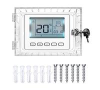 Boite de Verrouillage Thermostat avec Clé, Universal Thermostat Guard, Protection de Thermostat en Acrylique Transparent, Compatible Thermostats de 11X16.5X5cm (Rectangulaire 12x18.5x5.7cm)