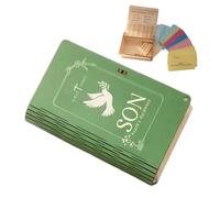 Boîte de versets bibliques en bois, décoration d'écritures religieuses et coffret cadeau inspirant, boîte de rangement de 150 cartes d'encouragement pour la maison, l'église, l'obtention d'un diplôme,