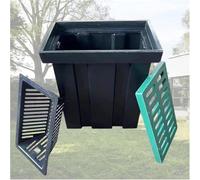 Boîte de vidange carrée avec grille et panier à débris 45,7 x 45,7 cm, 55,9 x 35,6 cm, 66 x 45,7 cm - Bassin de récupération de pompe de puisard pour drainage de cour noir, 40,6 cm de profondeur