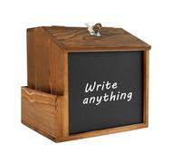 Boîte de vote - Boîtes de tombola pour tickets | Boîte de vote avec fente | Don en bois | Boîtier mural en bois verrouillé avec tableau noir pour les dons, les économies, les prières, les affaires
