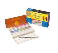 Boîte de voyage l'Aquarelle Sennelier extra-fine 14 demi-godets + 1 pinceau