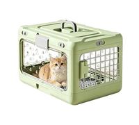 Boîte de voyage - Sac de transport pour chat pliable à coque rigide de 50 cm | Valise pliante portable transparente pour animaux de compagnie | Cabane de bagage à main pour compagnies aériennes avec