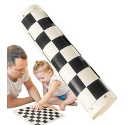 Boîte d'échecs Pliante - 64 Tapis de Tournoi de Grille, de Jeu enroulée | Portable Square Checkers Board, échiquier roulable pour Les réunions de Famille Parties Travel School Club Nuits de Je