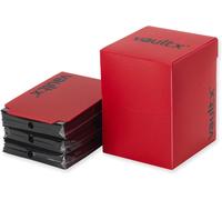 Boîte Deck Box Pour Cartes À Collectionner Et 150 Protèges-Cartes Noirs,Convient Pour 100+ Cartes Protégées,Grand Format Standard,Boîte De Rangement,Pour Le Jeu Mtg Commander,Tcg (Rouge)
