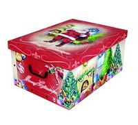 Boîte décorative en carton, de taille XXL - Avec superbe motif de père Noël