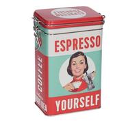 Boîte décorative métallique à clip ESPRESSO - 7,5 x 11 x 17,5 cm