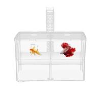 Boîte d'élevage d'aquarium - Récipient d'incubateur transparent - Boîte d'isolation à double chambre pour aquarium - Pour eau salée et eau douce - Culture de spécimens d'observation Guppy Fry Betta