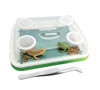 Boîte d'élevage de à soie, filtre à déjections 3 couches, avec pincette, anti-odeurs pour reptiles, lézards, tortues, amphibiens, petits animaux