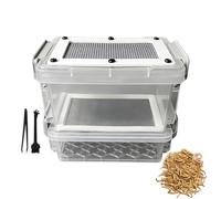 Boîte d'élevage de chenilles en soie - Terrarium anti-humidité - Avec pince et brosse - Boîte d'élevage anti-odeur pour de farine - Pour reptiles, oiseaux, poules, lézards, grenouilles, tortues