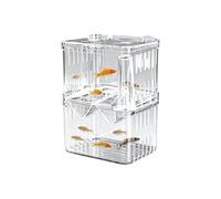 Boîte d'élevage de poissons - 10 × 7 × 13 cm en ABS pour aquarium avec chambre d'isolation pour guppy, , protection des crevettes, séparation des poissons vivants, lutte sûre bronzée