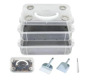 Boîte d'élevage de ténébrionides - Conteneurs à double couche transparents, éleveur de chrysalides de farine | pour les projets scolaires d'entomologie, d'éducation biologique et d'apprentissage