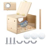 Boîte d'élevage d'oiseaux avec fenêtre transparente et perchoir en bois pour perroquets, inséparables, pinsons, canaris
