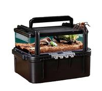 Boîte d'élevage pour reptiles - Cage de transport pour reptiles - Cage d'habitat pour tortues - Transporteur de voyage pour reptiles en plein air - Mallette portable avec couvercle pour