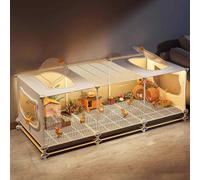 Boîte d'élevage transparente avec coussinets cryptés et plateau - Idéal pour les poules, les cailles, les furets, les chinchillas, et les cochons d'Inde