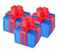 Boîte d'emballage cadeau 3 pièces avec vis, puzzle de farces imprimé en 3D et jouet éducatif, décoration de bureau amusante et engageante de Noël/poisson d'avril et rangem Blue & Red 6×7cm（2.4"×2.8"）
