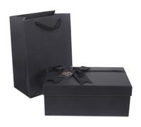Boîte D'emballage Noire N°4 et Rouge à Lèvres pour Parfum | Papier et Polyester, Forme Carrée, Style Élégant et Romantique, pour Fêtes et Anniversaire, Saint-valentin