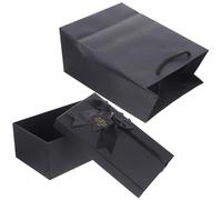 Boîte D'emballage pour Parfum Noire, Coffret Présent Élégant Romantique | Polyester et Papier, Léger Nœud à Monter, pour Cartes et Bijoux, Usage Fête
