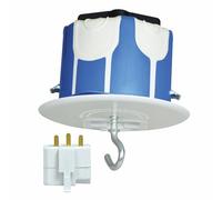 Boîte d'encastrement DCL pour plafond, crochet de suspension, fiche 2 pôles + terre, garantie 5 ans - Tibelec