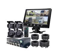 Boîte d'enregistrement vidéo DVR for Camion et Voiture, Moniteur 9 Pouces AHD 1080P, caméras de Vue arrière latérales, 3x5m + 1x15m, 12-24v, for Bus