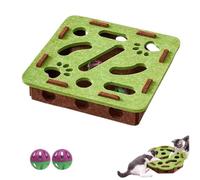 Boîte d'enrichissement Cat Scratch Puzzle, boîte Labyrinthe en Feutre Puzzle, Jouets pour Chats d'intérieur, griffoir interactif avec 2 balles à clochettes, Stimulation mentale, Exercice de (Style B)