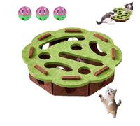Boîte d'enrichissement Cat Scratch Puzzle, Jouet interactif à avec 3 clochettes pour Chats d'intérieur Exercice de grattage, Chasse Green Lace